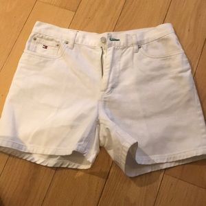 White denim shorts